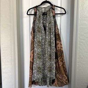 Free People Floral Patterned Sleeveless Shirt Size S